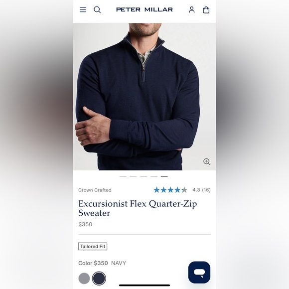 Peter Millar XL Excursionist Flex Quarter-Zip Sweater in Navy from Turning Point - Picture 10 of 10